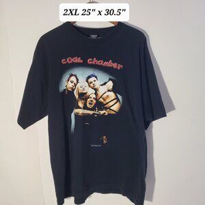 Vintage 1999 Coal Chamber Black 2XL Blue Grape T-Shirt Made in USA Nu-Metal